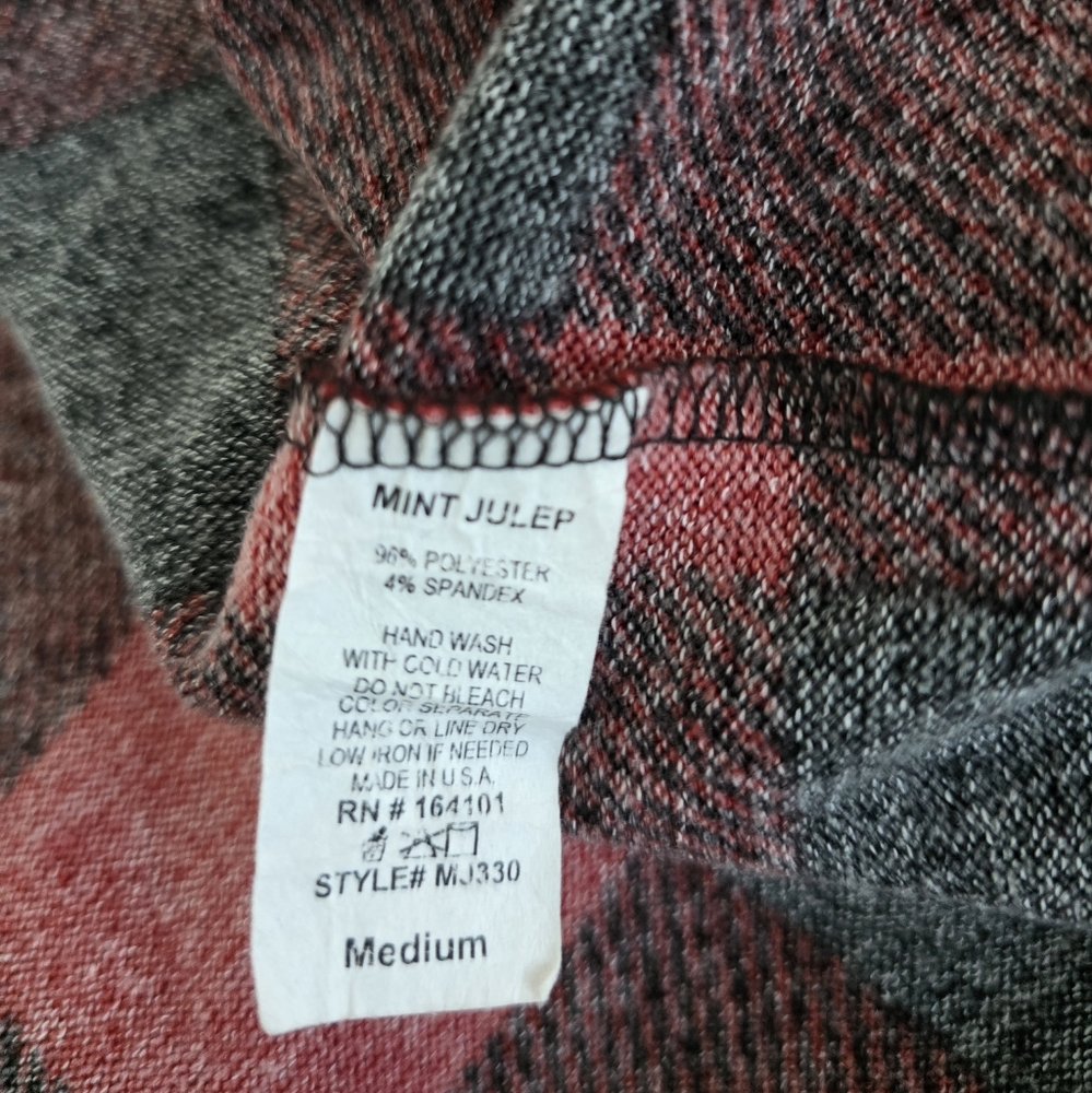 Mint Stay Here Red Buffalo Plaid Button Down Fleece Shirt - Picture 5 of 5